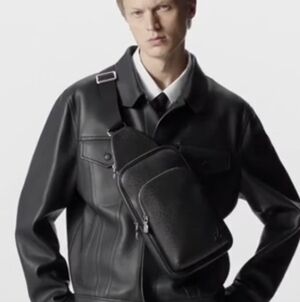 Elegant Black Leather Belt Bag